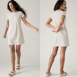 Athleta NWT Supima Cotton Essential Tee Short Sleeved Dress, Neutral Taupe, L